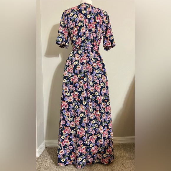 Bobeau Garden Party Floral Wrap Dress S Small - Picture 2 of 15